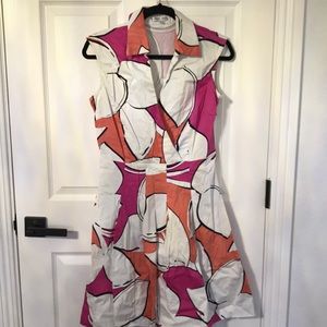 Orange Pink and White Dress